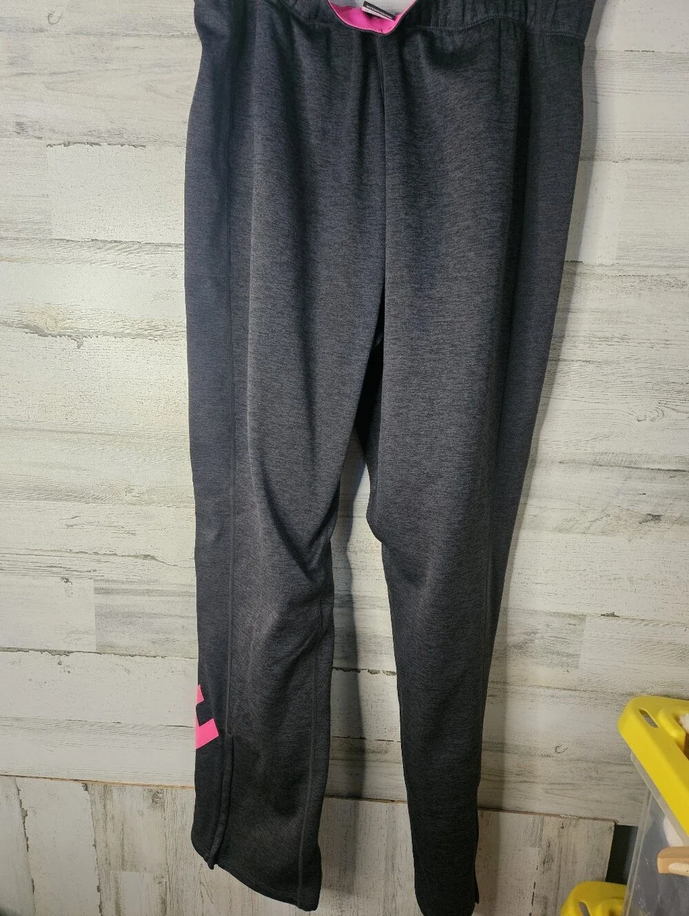Nike Wide Leg Gray Pink Sweatpants Womens XL Zip Bottom EUC